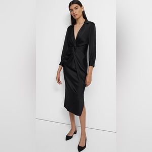 THEORY | Twist Dress in Satin NWT